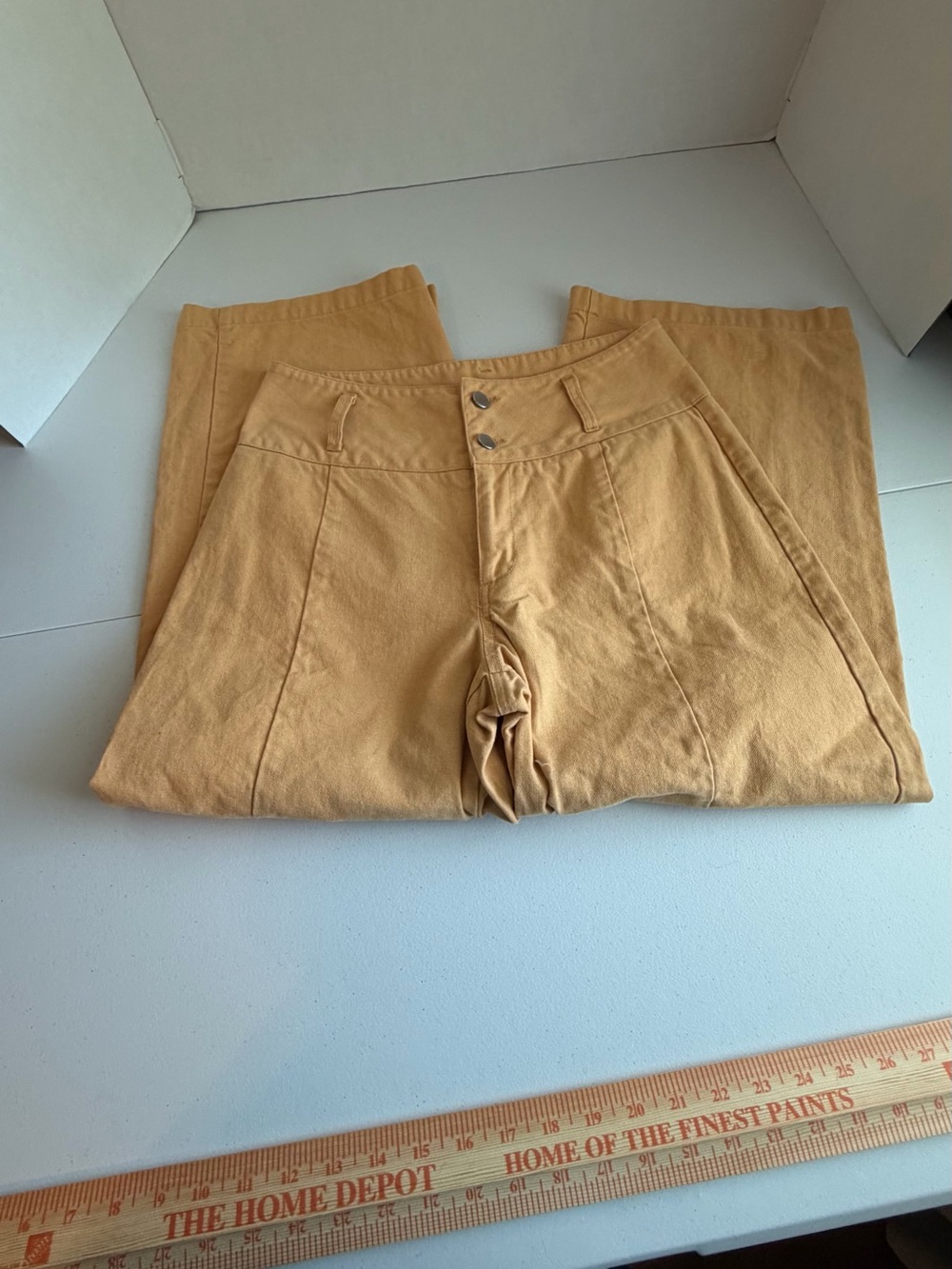 Rag Poets High-Waist Wide Leg Capris Tan Size 27 - Picture 3 of 8